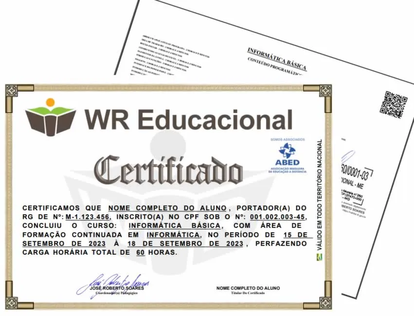 validade certificado curso livre MEC