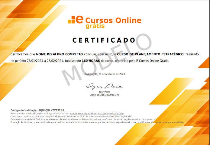 Lei cursos livres certificado