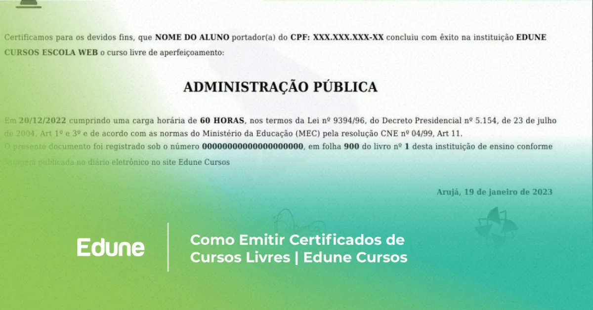 certificação profissional cursos livres