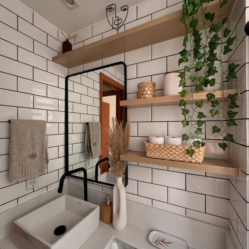 Estilo Boho Chic no banheiro: Cestos de palha e mais