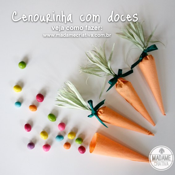decoração de páscoa com cenouras de tecido