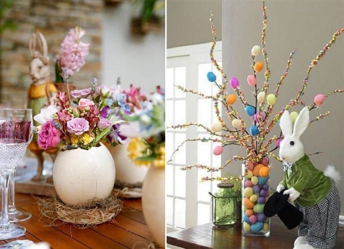 decoração de páscoa para sala de estar