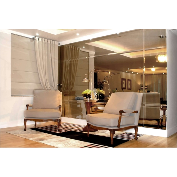 móveis para sala com espelho bronze