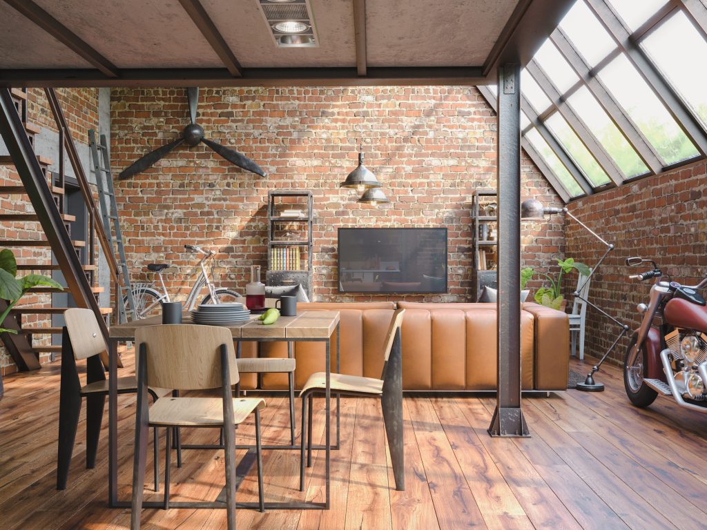 luminárias industriais chic para sala de apartamento