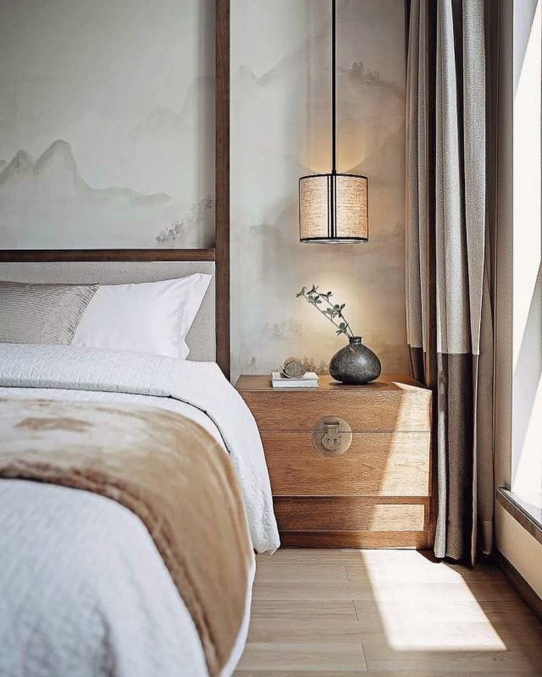 decoração oriental (japandi) para quarto