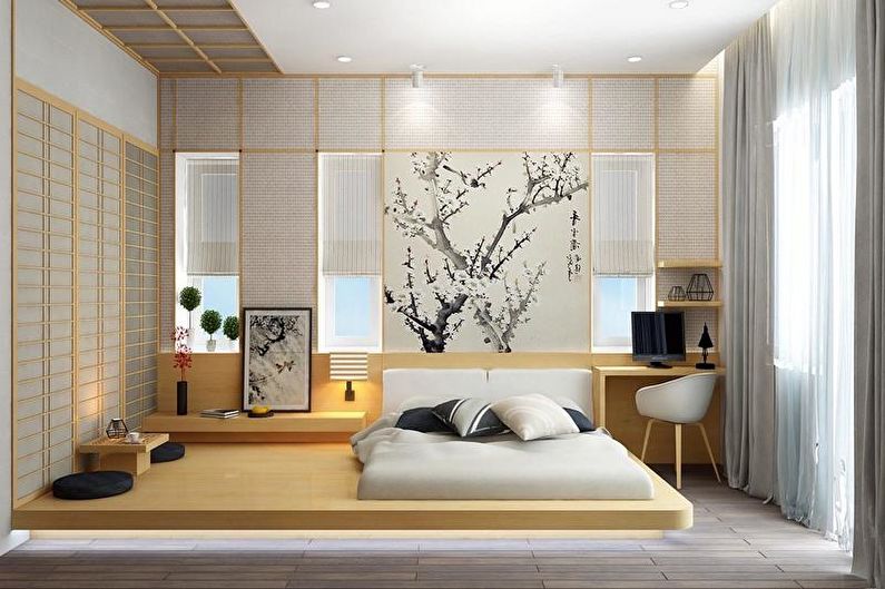 decoração quarto Japandi minimalista