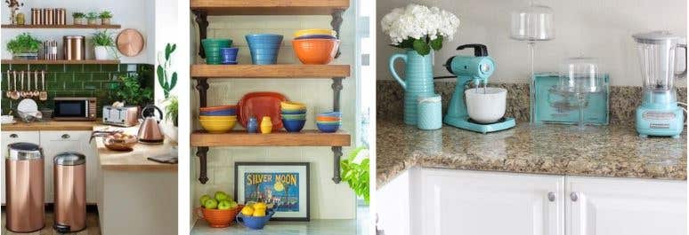 decoração retrô para cozinha com eletros coloridos