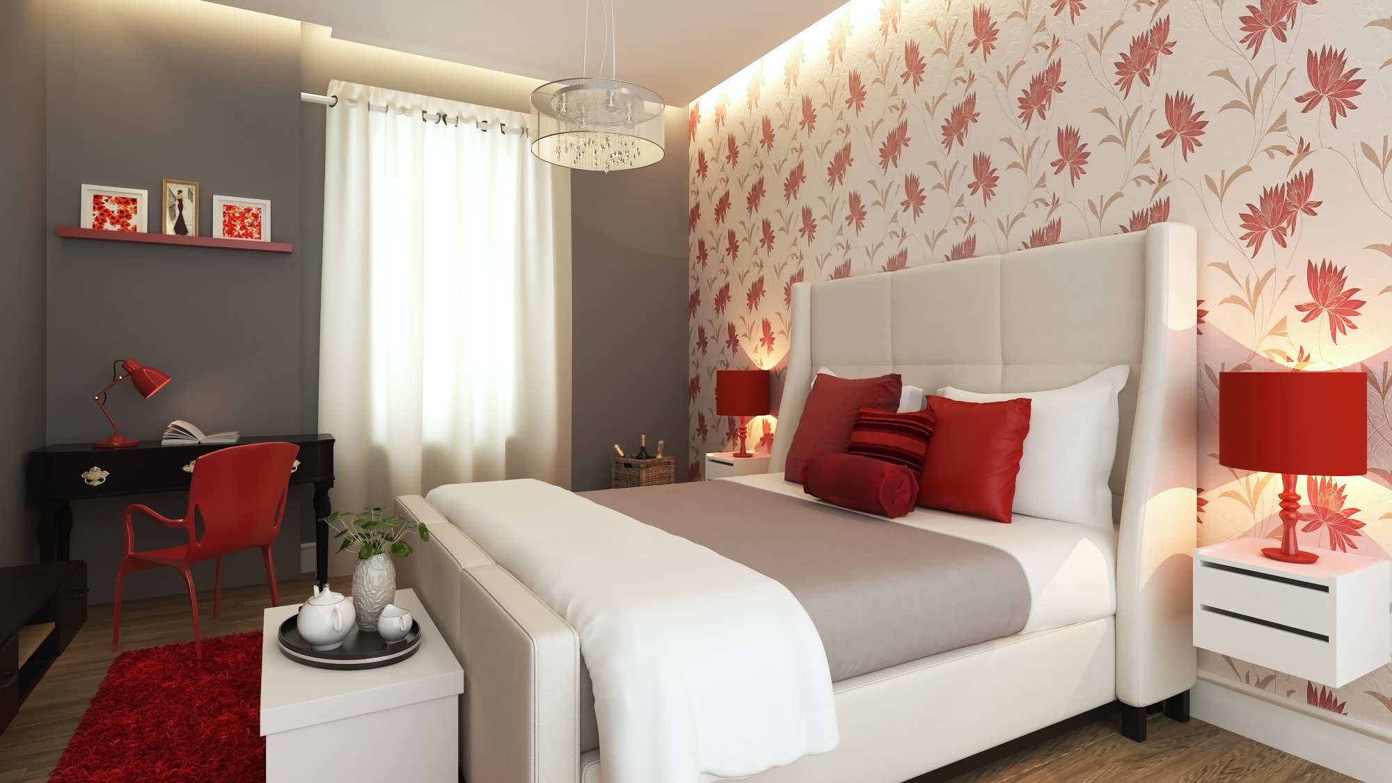 decoração quarto solteiro romântico clássico