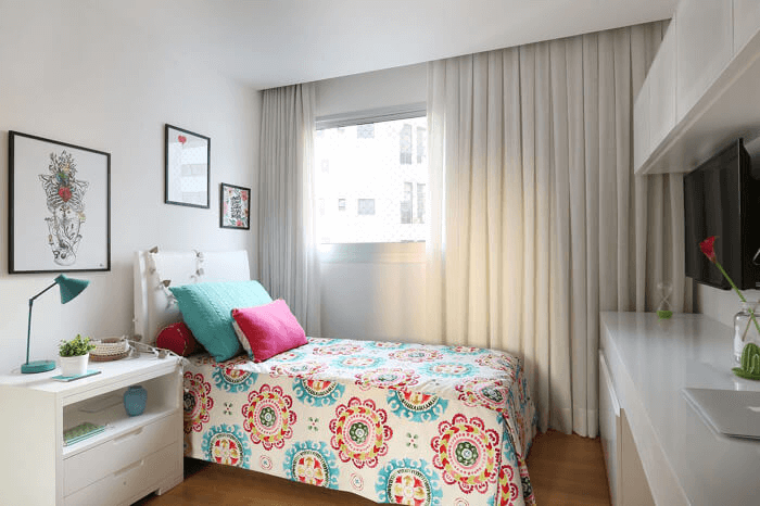iluminação romântica quarto solteiro