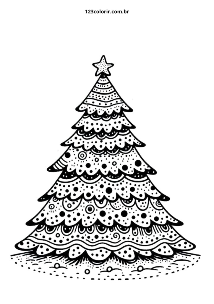 desenho de pinheiro de natal para pintar