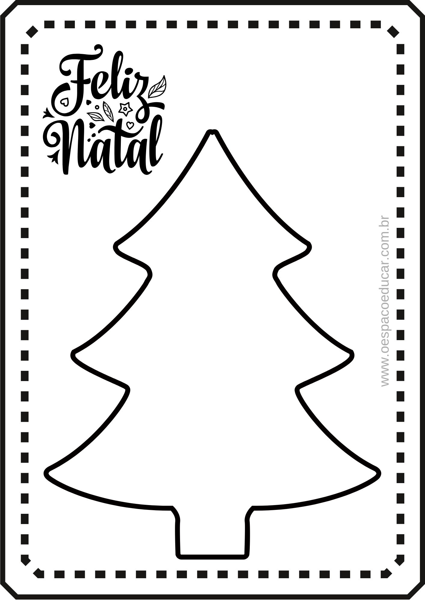 desenho de pinheiro de natal para pintar