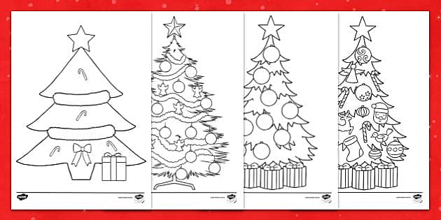 árvore de natal simples para colorir