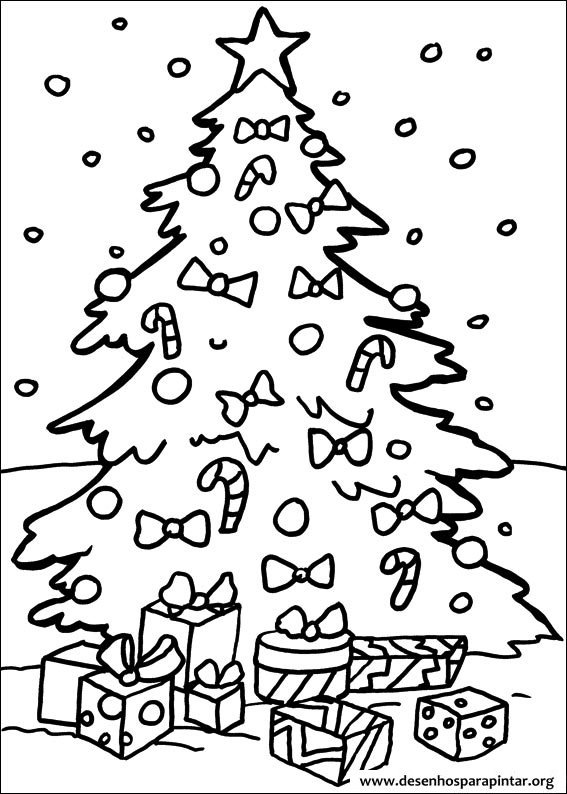 árvore de natal para colorir e imprimir grátis
