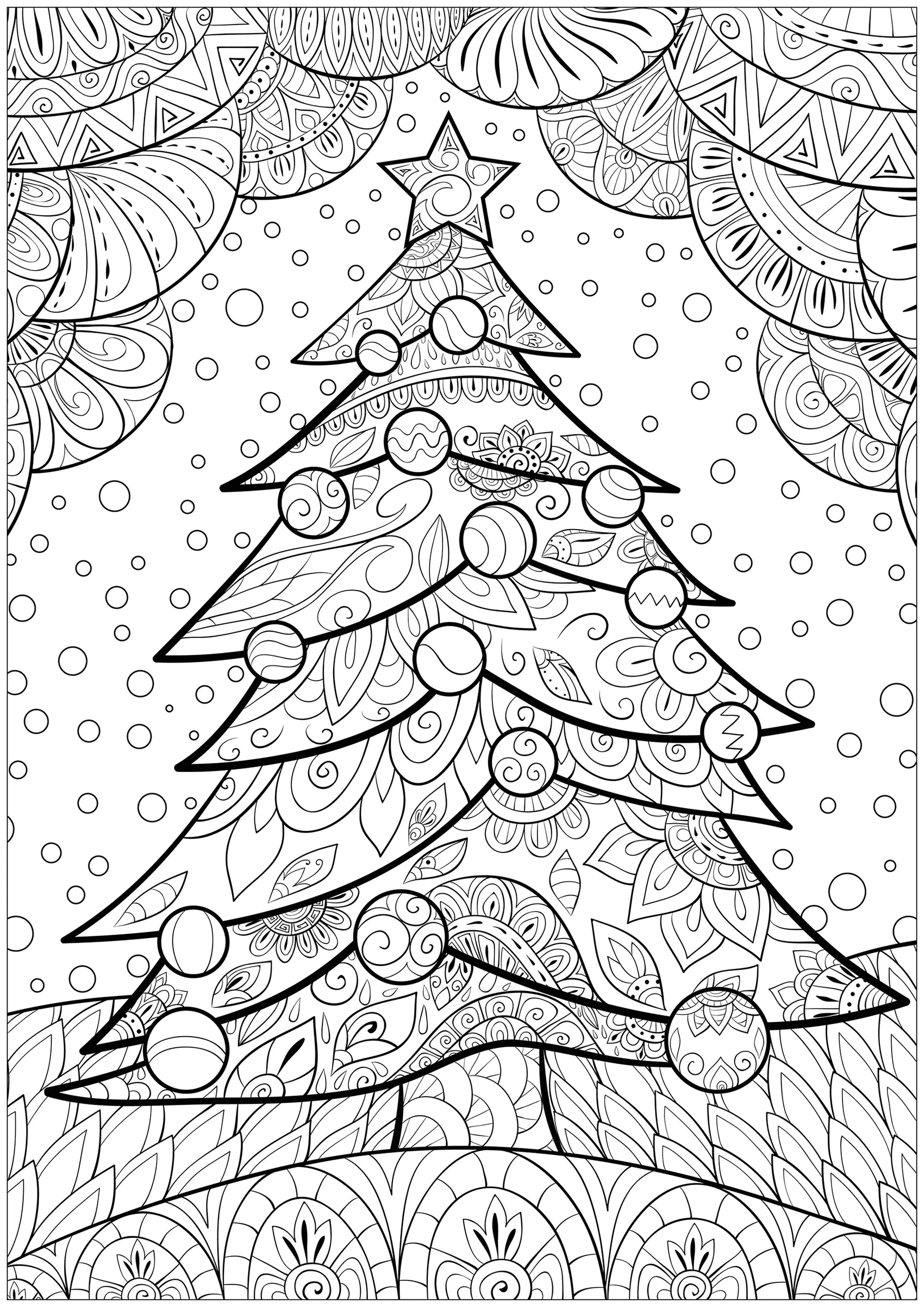 desenho de pinheiro de natal para pintar