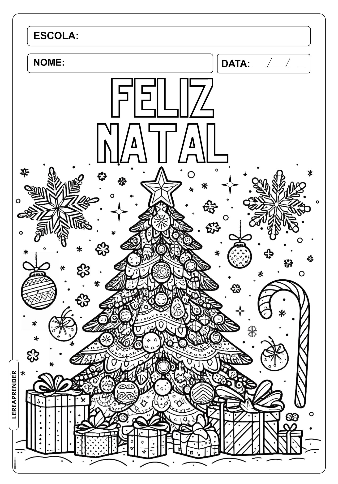 árvore de natal simples para colorir