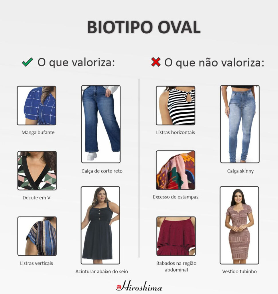dicas de estilo para corpo tipo oval