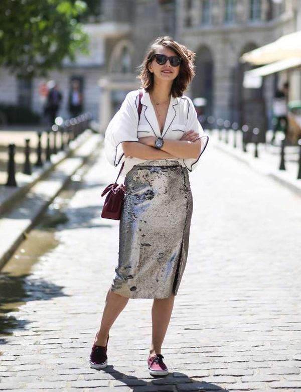 looks com paetê de dia