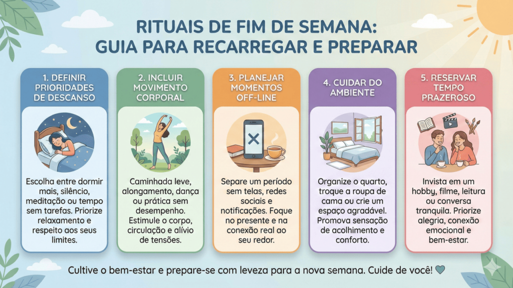 dicas para ter um fim de semana revigorante