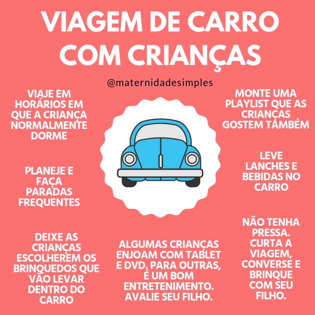 dicas para viajar de carro com crianças