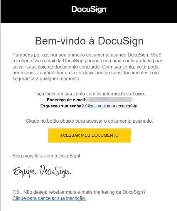 e-mail de boas-vindas e-commerce