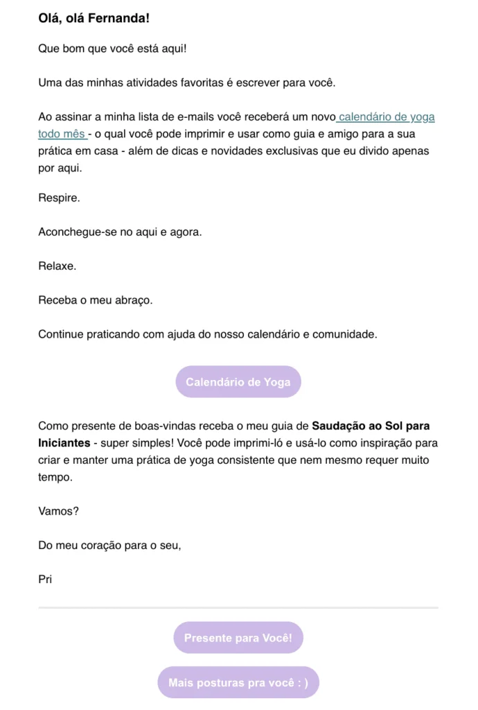 e-mail de boas-vindas e-commerce