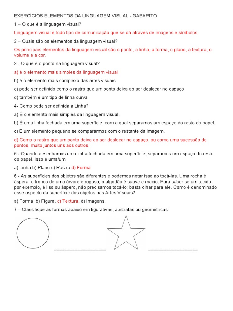 exercícios linguagem visual ponto linha