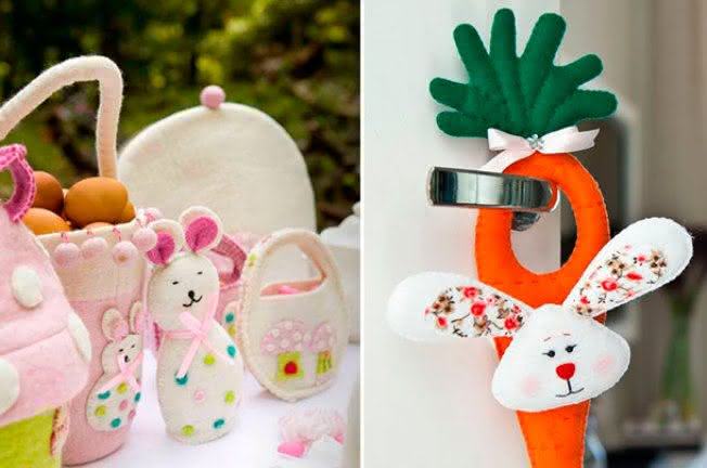 enfeites de páscoa em feltro