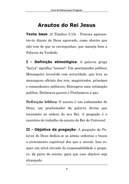 esboços de pregação para jovens