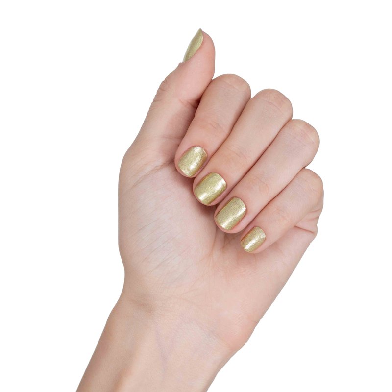 esmalte dourado com glitter para festas