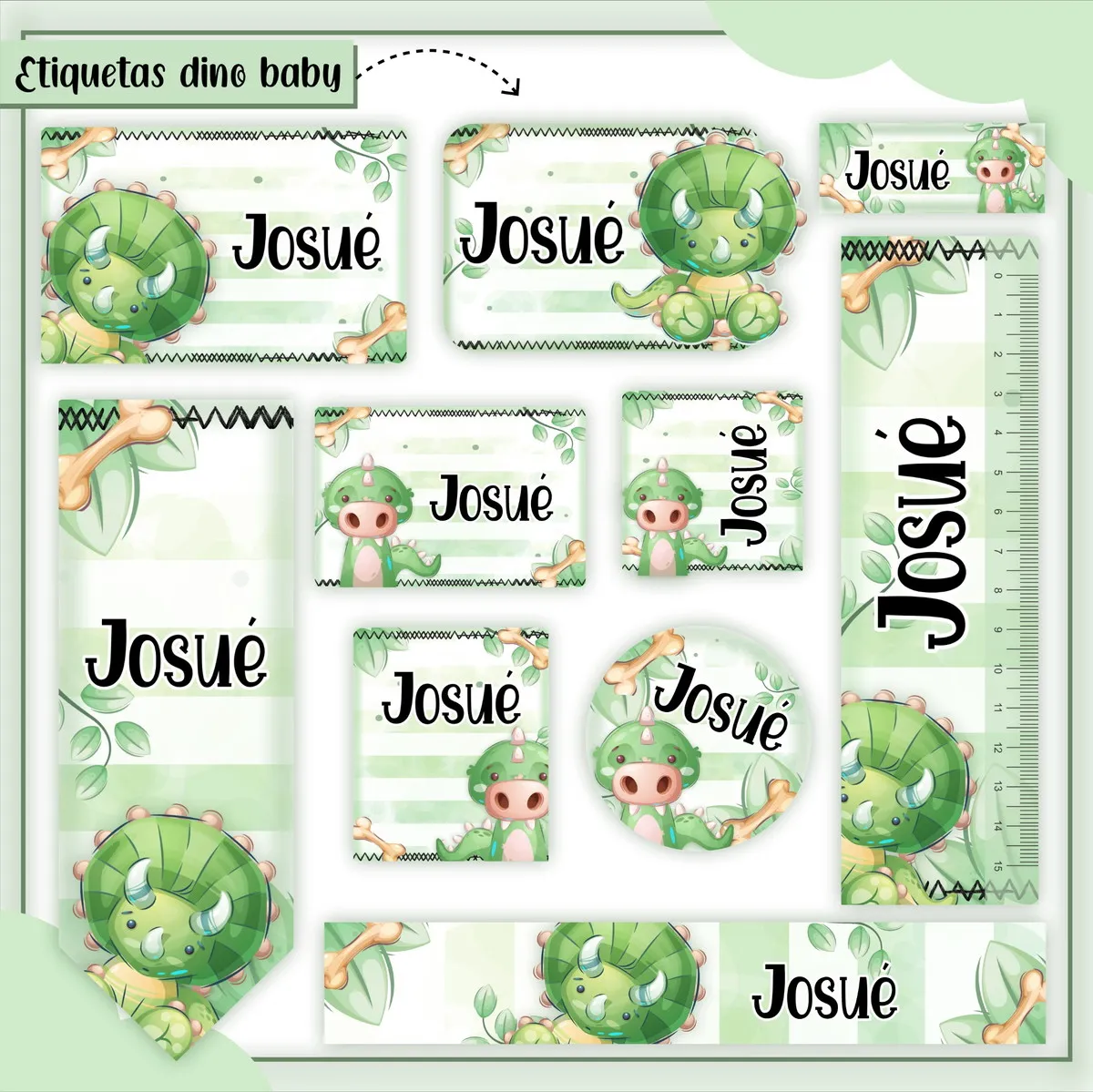 kit etiqueta escolar dinossauro