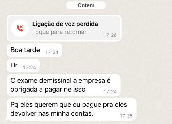 custo exame demissional
