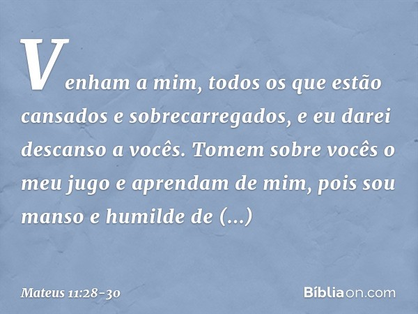 o meu fardo é leve mateus 11 30