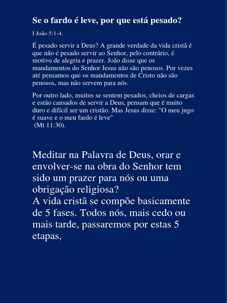 jesus e o fardo leve