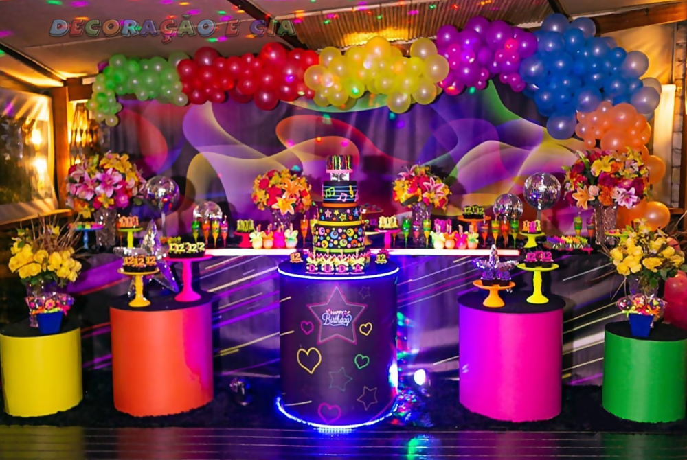 elementos fluorescentes para festa