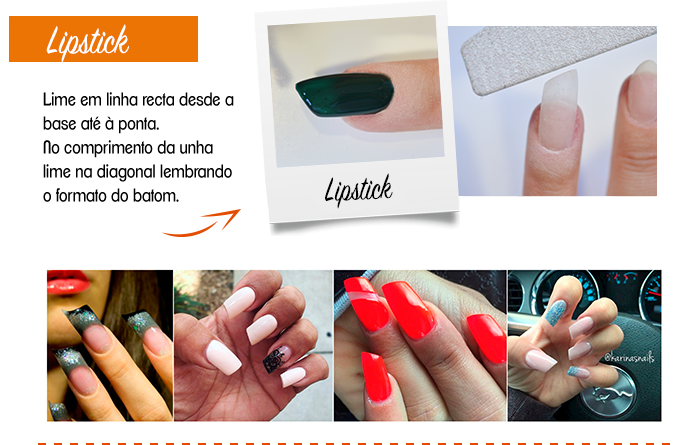 unhas stiletto vs bailarina