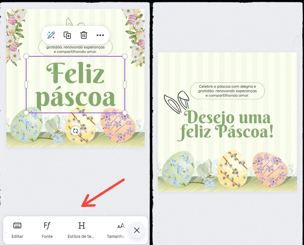 frases para cartão de páscoa