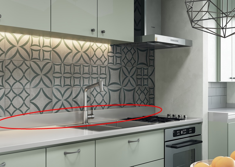 Backsplash de porcelanato