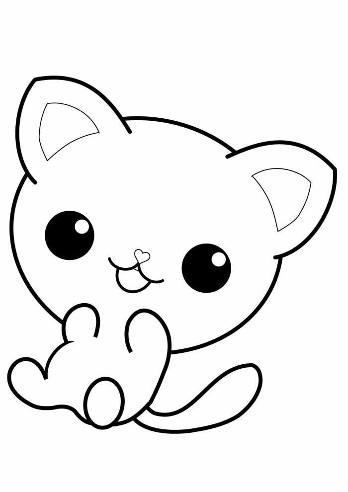 gatinho fofo desenho para colorir online