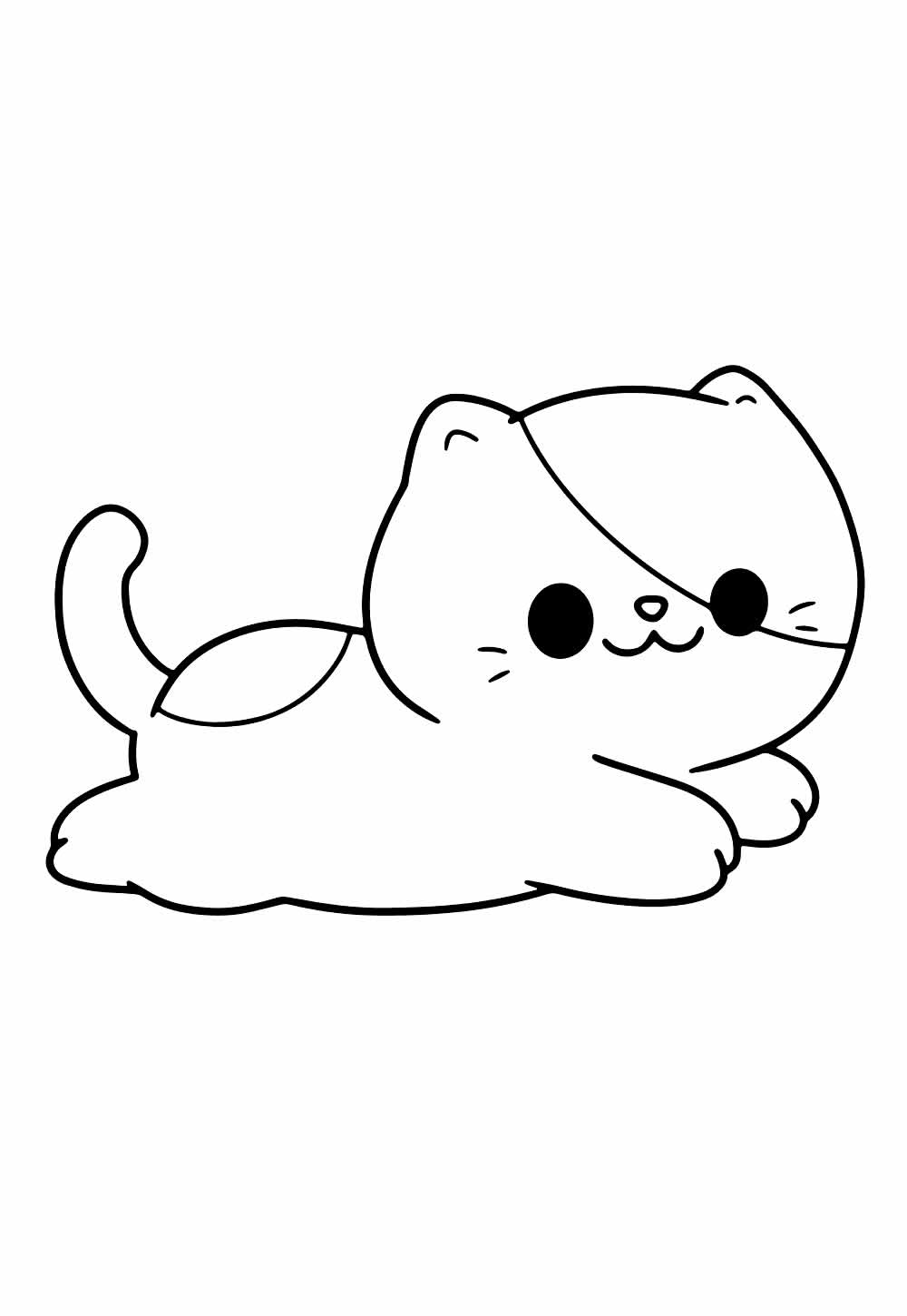 gatinho fofo desenho para colorir fácil