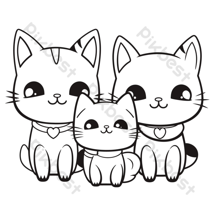 gatinho fofo desenho para colorir realista