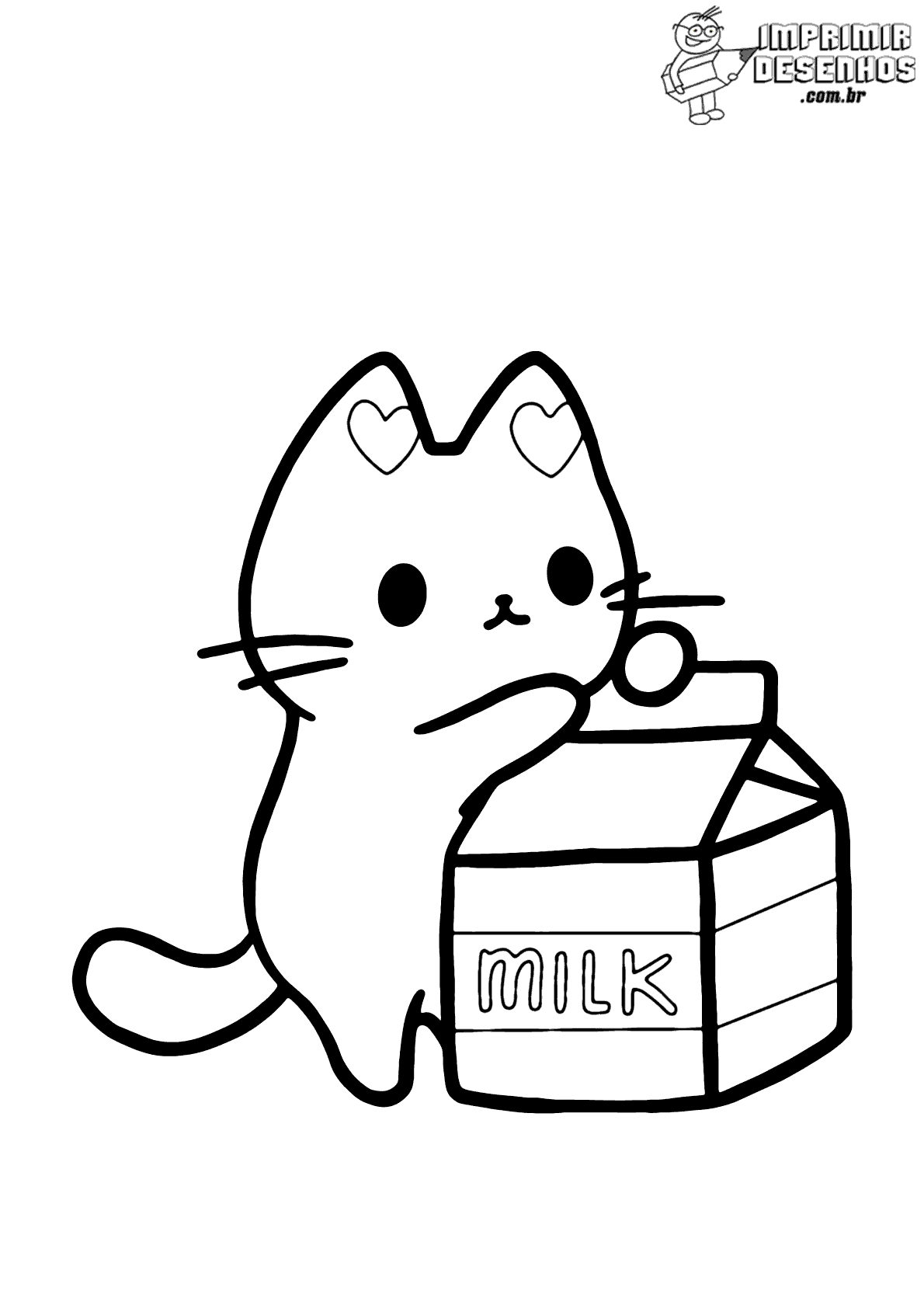 gatinho fofo desenho para colorir para imprimir