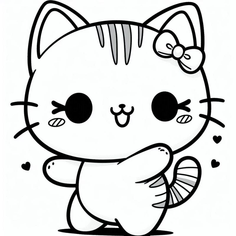 gatinho fofo desenho para colorir com nome