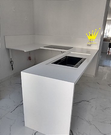 bancada quartzo branco