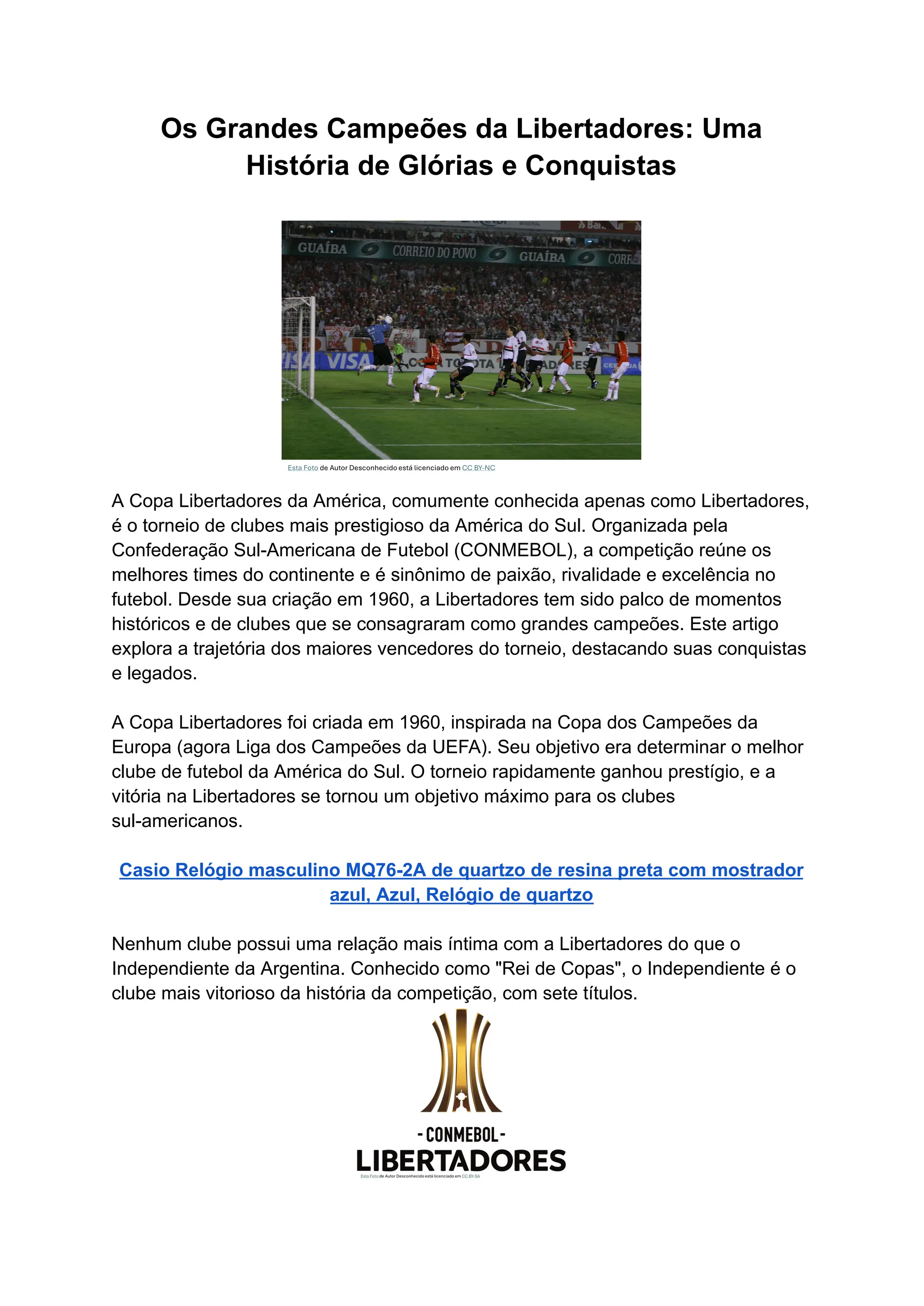 O Impacto da Libertadores na Economia dos Clubes Sul-Americanos