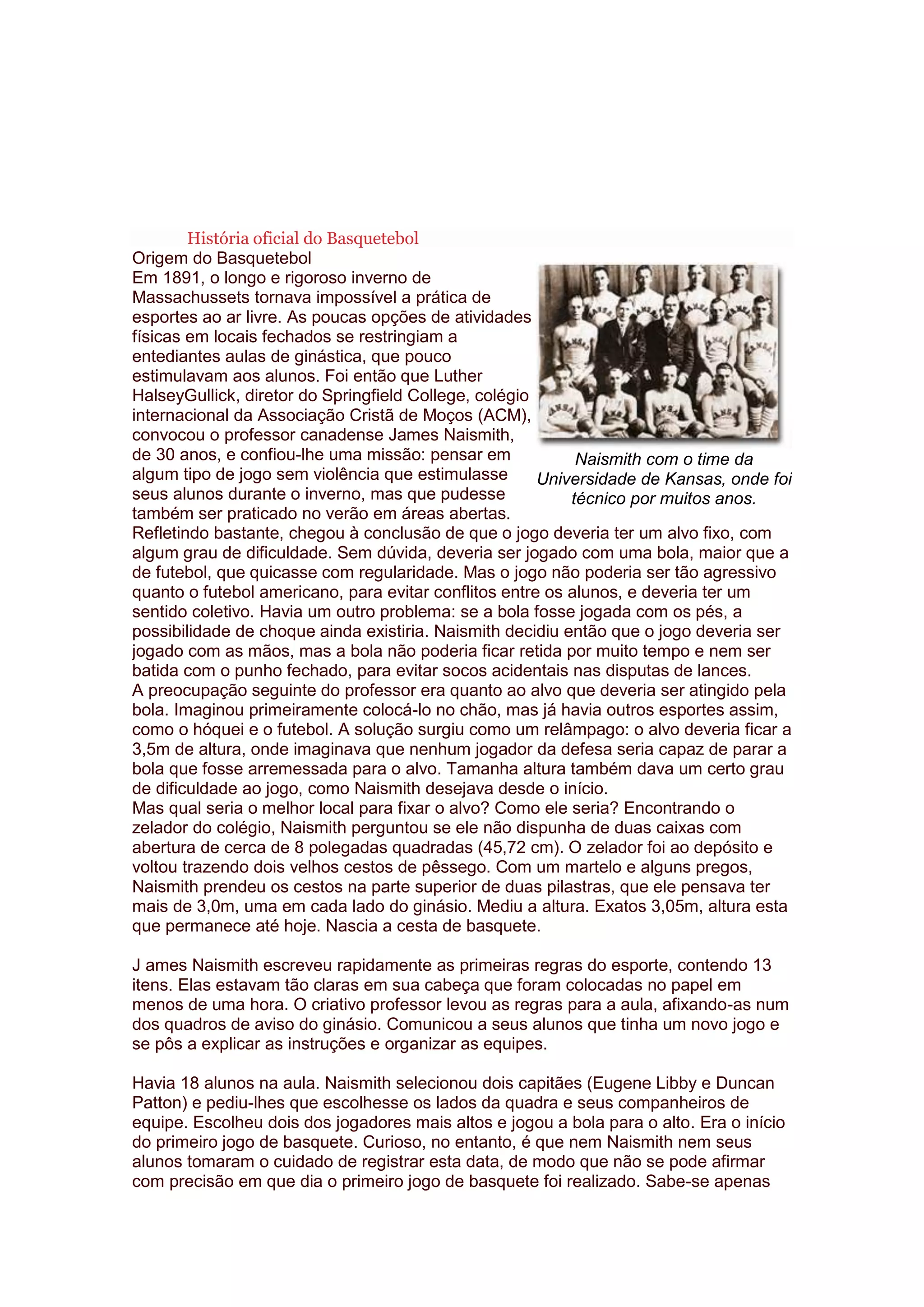 Comparativo: As 13 Regras Originais vs. O Basquete Moderno
