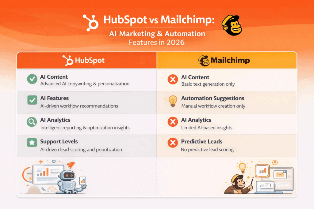 hubspot vs mailchimp ia email marketing