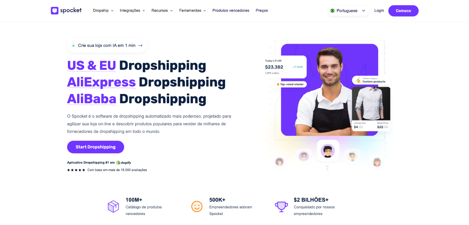 IA para identificar os melhores parceiros de dropshipping