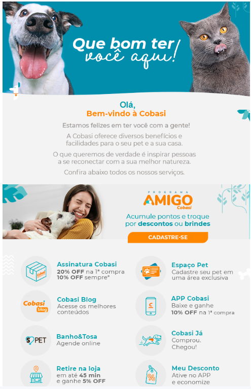 Mensagens de boas-vindas inteligentes
