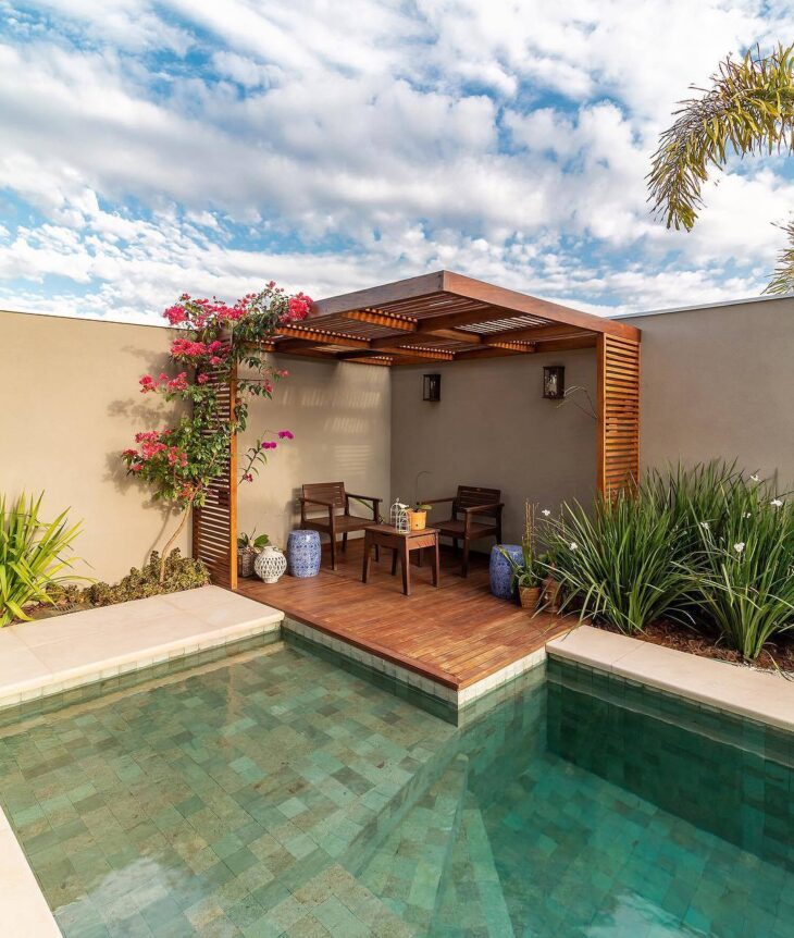 ideias de área de lazer com piscina pequena