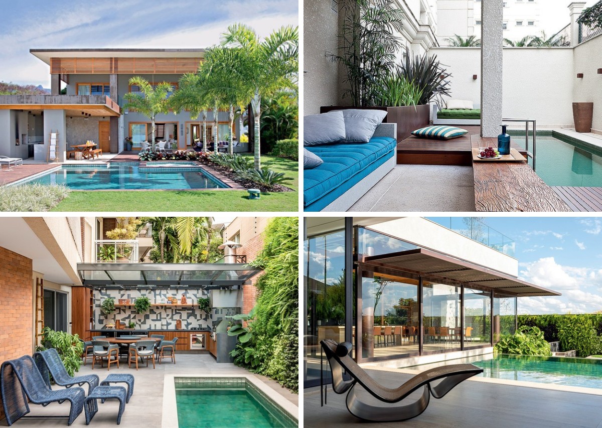 ideias de área de lazer com piscina pequena